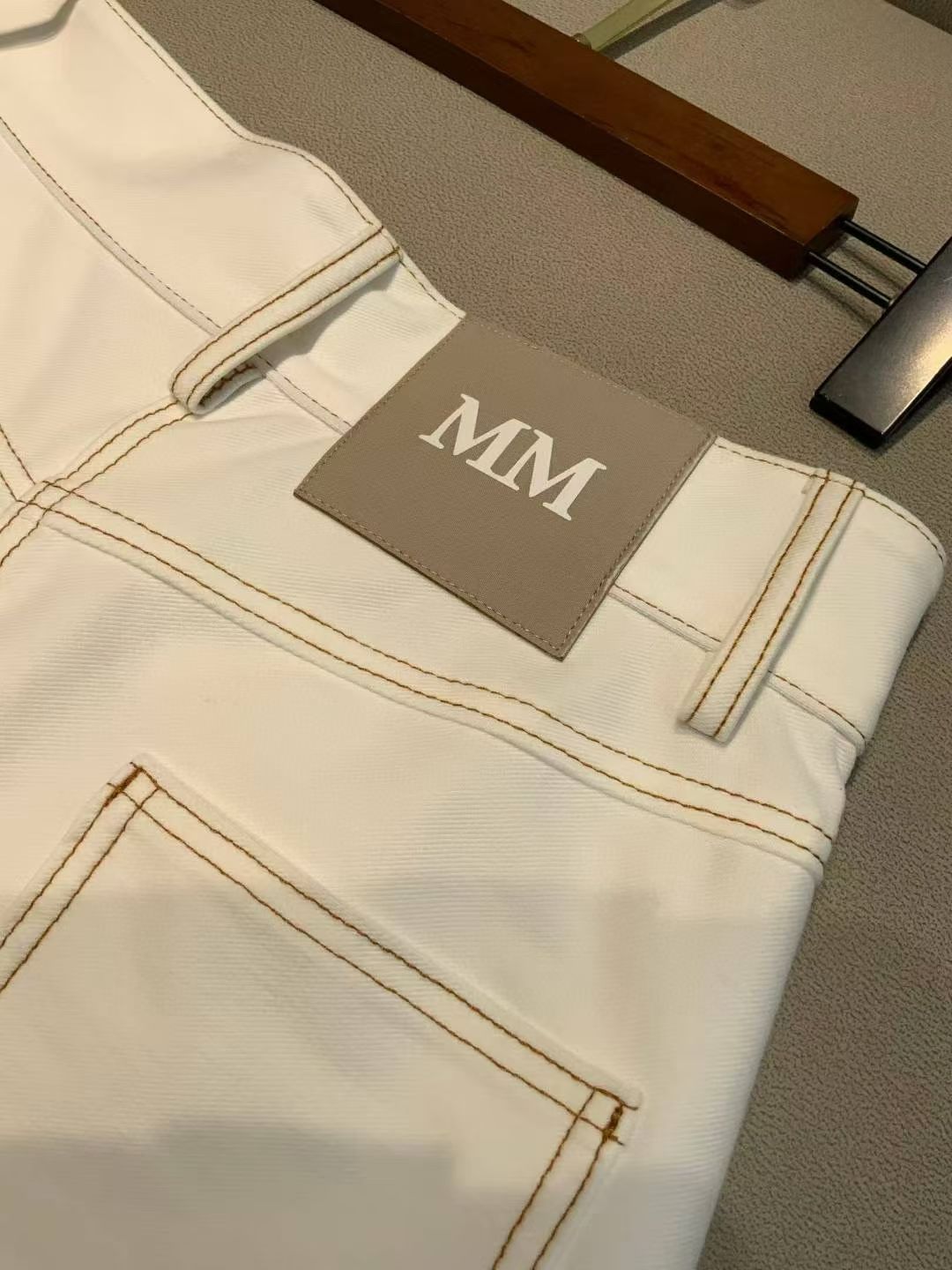 Max Mara High Waist Wide Leg Jeans in Navy/Beige/White, Size XS/S/M/L