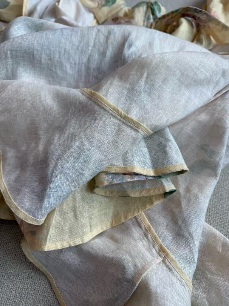 Zimmermann Peplum Belted Linen Midi Dress, Size AU 0/1