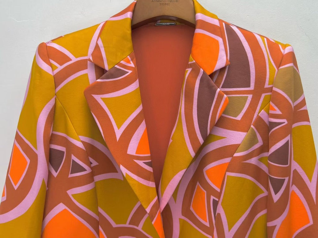 Alexis Solari Abstract Twill Blazer in Maroon, Size XS/S/M/L