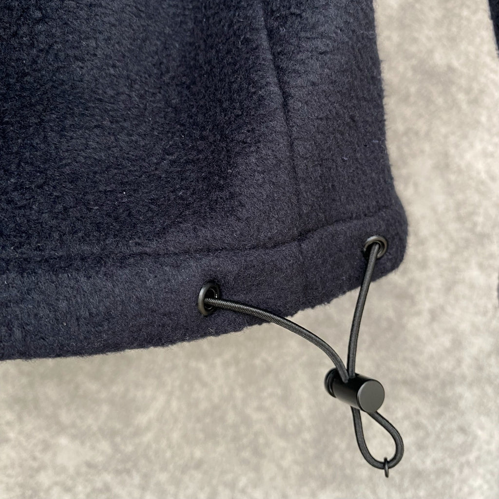 Miu Miu Cotton Fleece Zipper Hoodie in Navy, Size XS/S/M