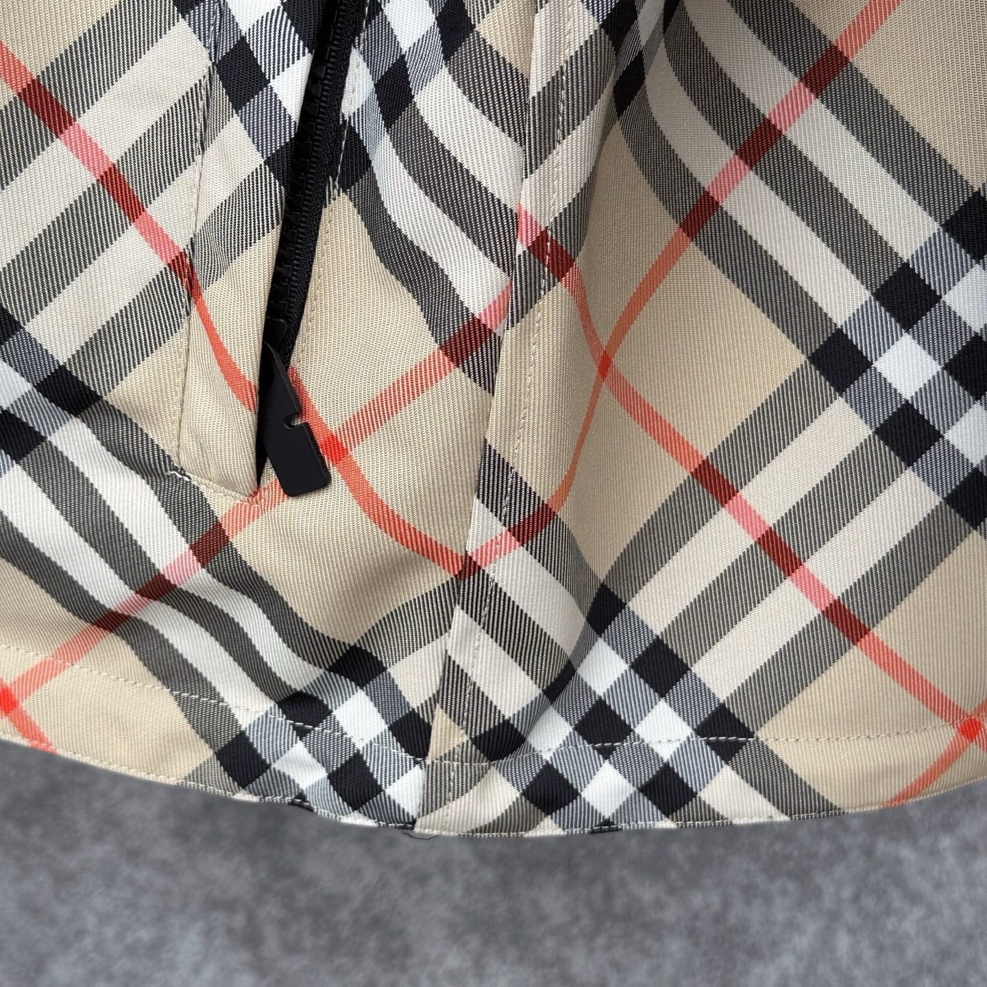 Burberry Reversible Check Jacket in Beige/Blue/Gray, Size XS/S/M/L