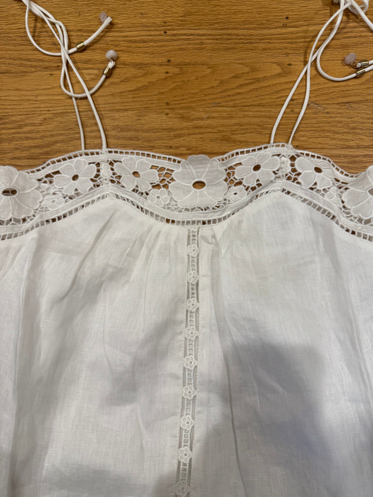 Zimmermann Linen Cami and Shorts Set in White, Size AU 0/1