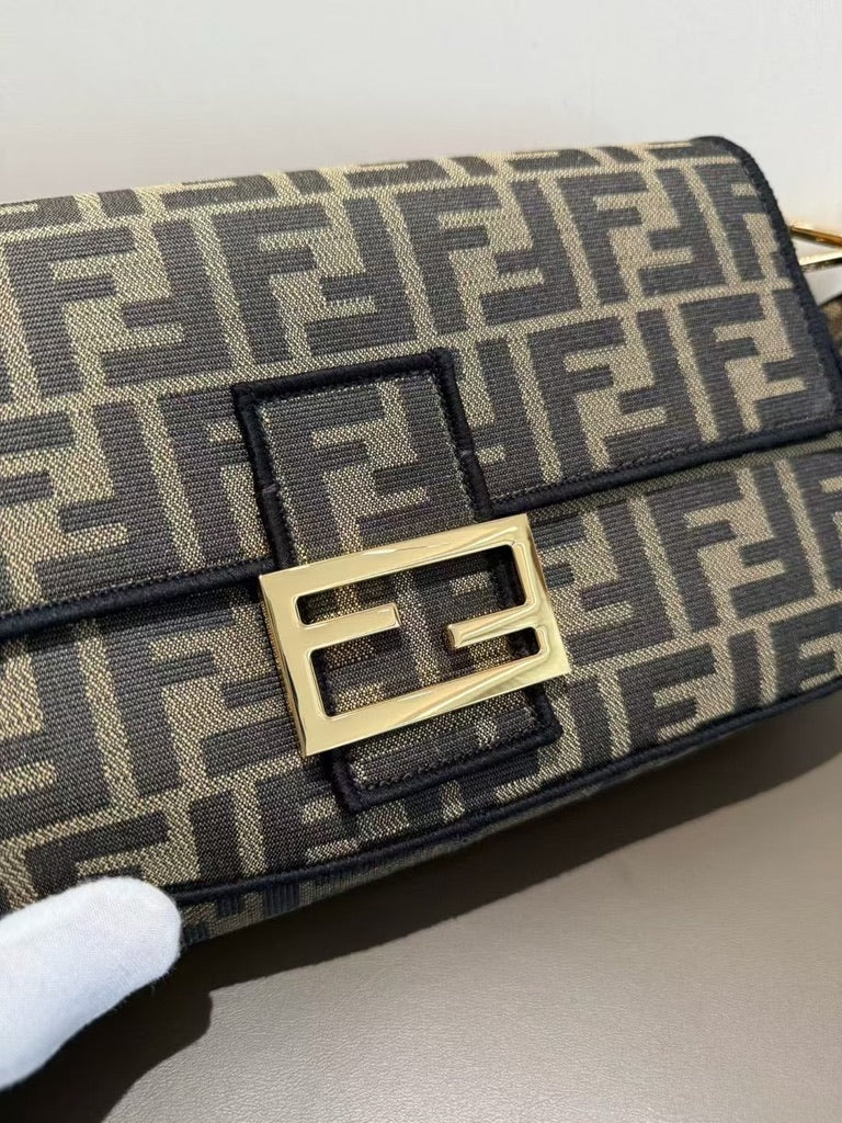 Fendi Medium Size Baguette Fabric Brown