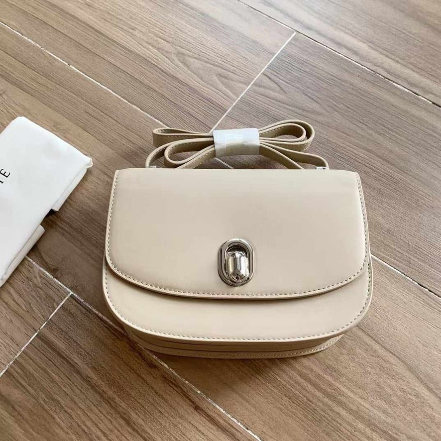 Savette Tondo 22 Leaher Shoulder Bag in Brown/Beige/Black