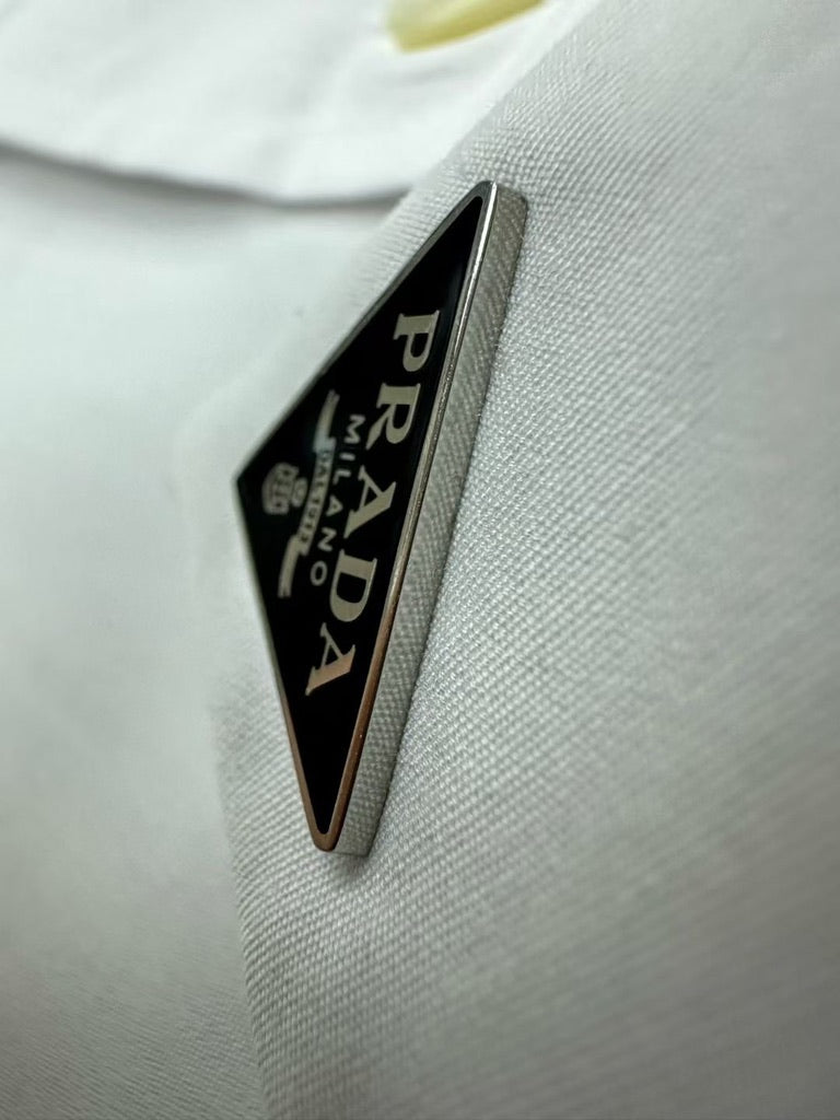 Prada Women White Cotton Poplin Dress Shirt, Size FR 36/38/40/42