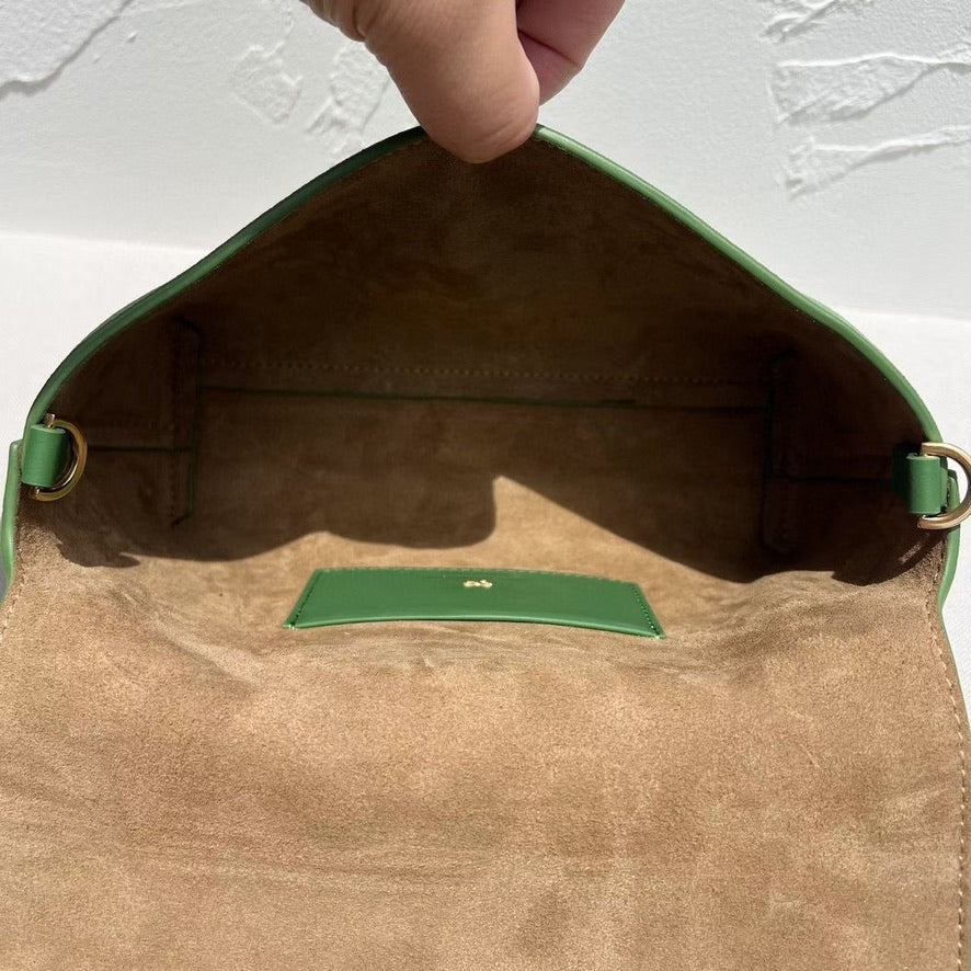 Anya Hindmarch Mortimer Cross-Body Leather Shoulder Bag in Green