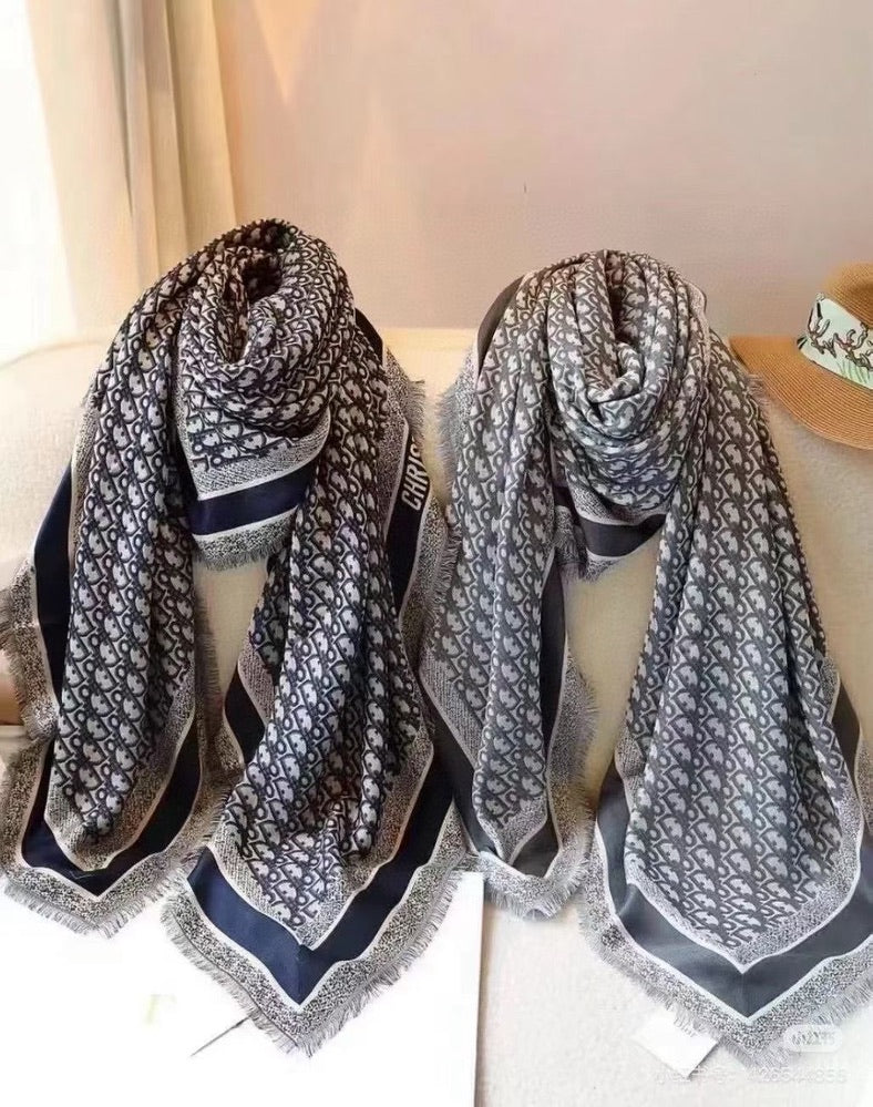 Dior Logo Silk-Wool Scarf 140 cm