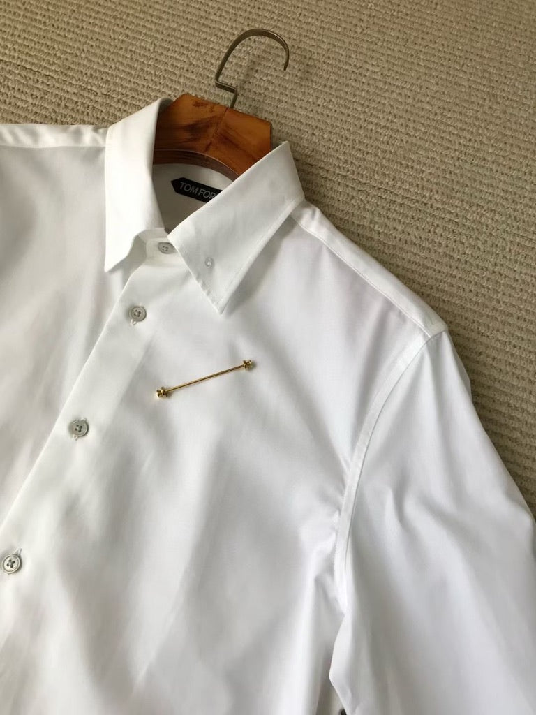 Tom Ford Slim-Fit Pinned-Collar Double-Cuff Cotton-Poplin Shirt, Size 39/40/41/42