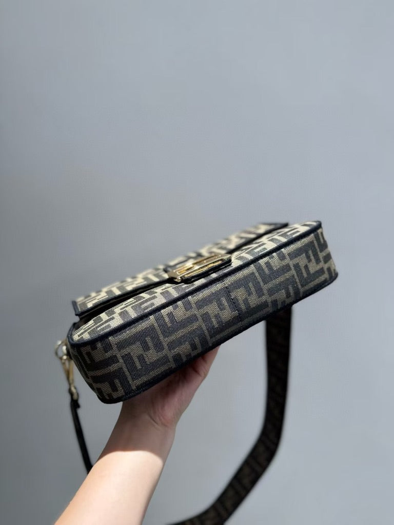 Fendi Medium Size Baguette Fabric Brown