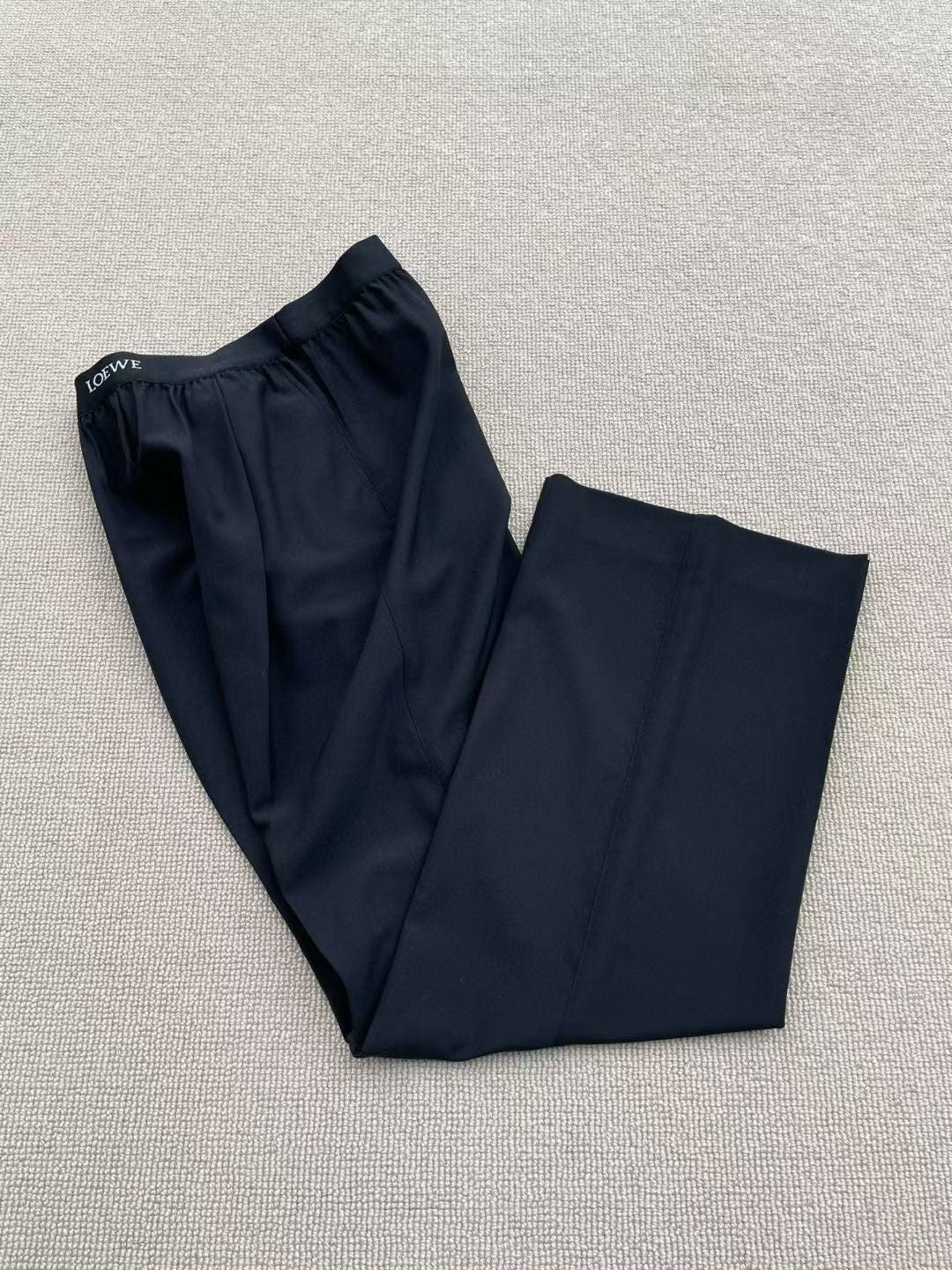 Loewe Wool Straight Leg Pants in Black/Gray, Size XS/S/M/L