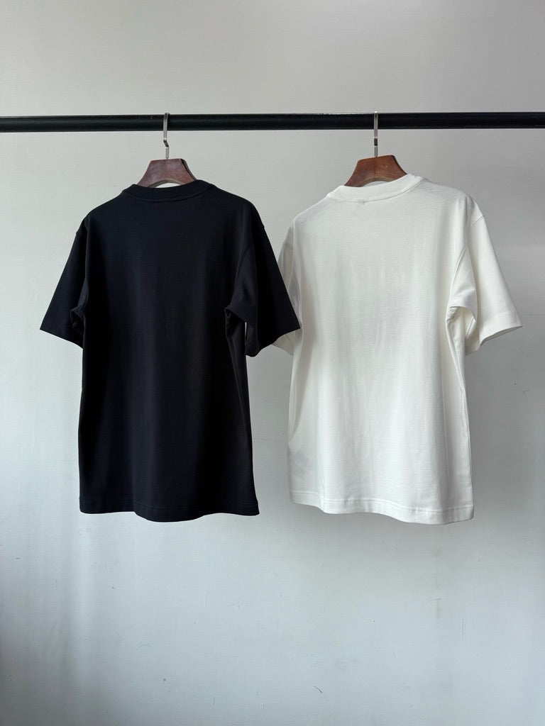 Burberry Cross Stitch EKD Cotton T-Shirt in White or Black, Size S/M/L/XL