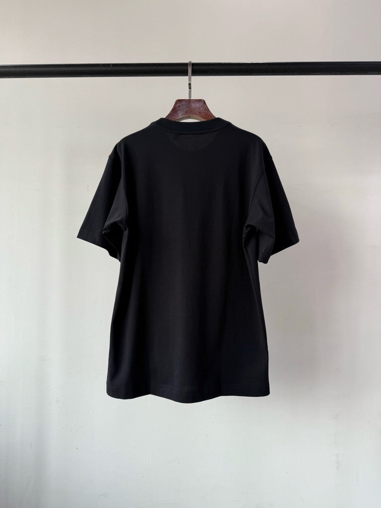 Burberry Cross Stitch EKD Cotton T-Shirt in White or Black, Size S/M/L/XL
