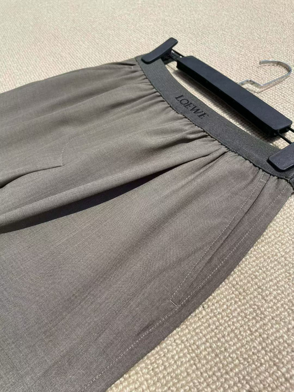 Loewe Wool Straight Leg Pants in Black/Gray, Size XS/S/M/L
