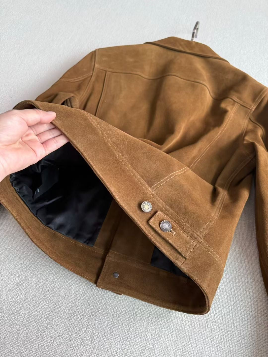Saint Laurent Suede Leather Jacket, Size 46/48/50/52/54/56