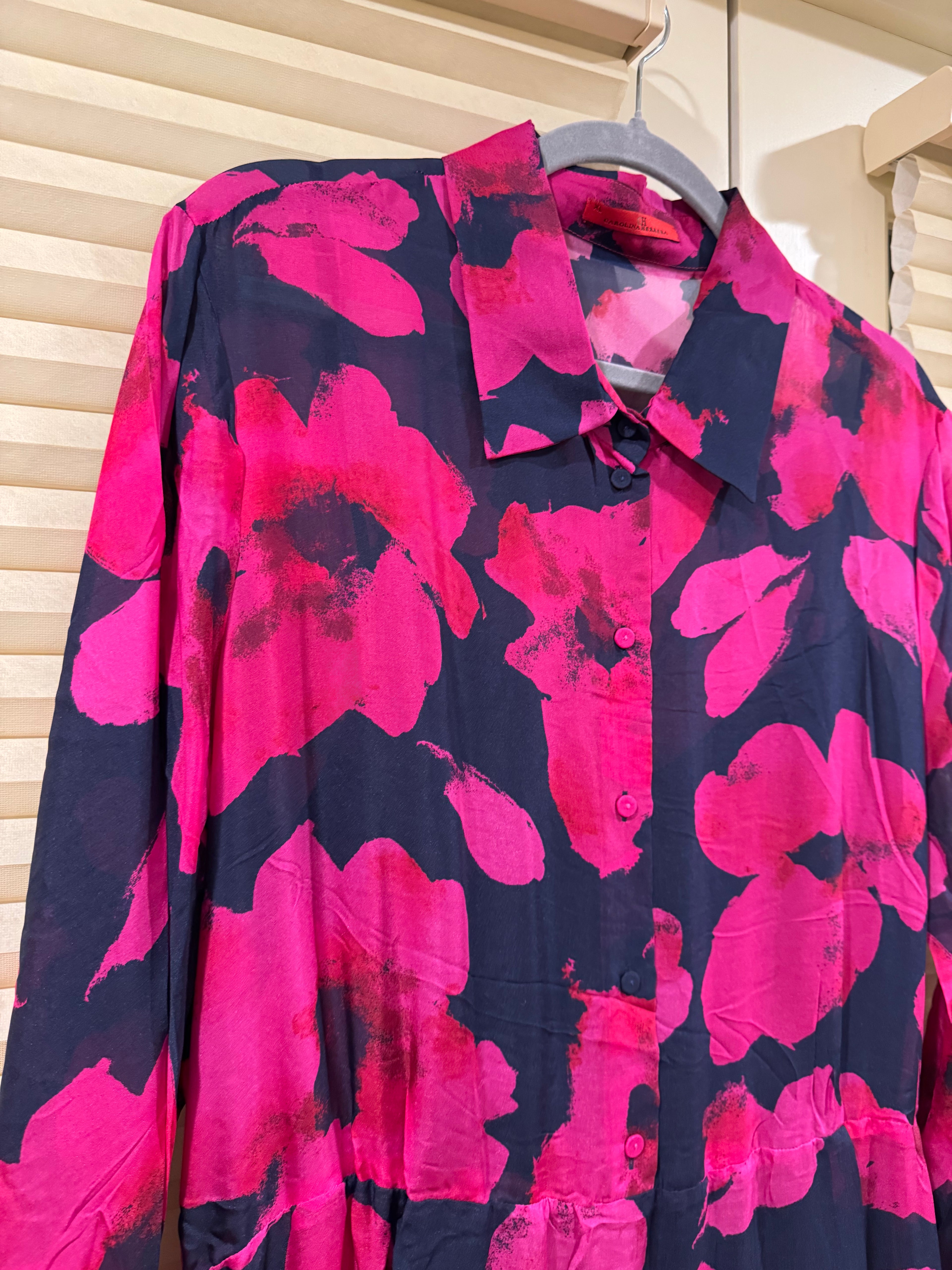 CH Carolina Herrera Silk Floral Belted Maxi Dress, Size XS/S/M/L/XL