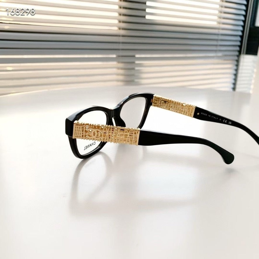 Chanel Cate Eye Optical Glasses in Red/Black/Brown CH3477