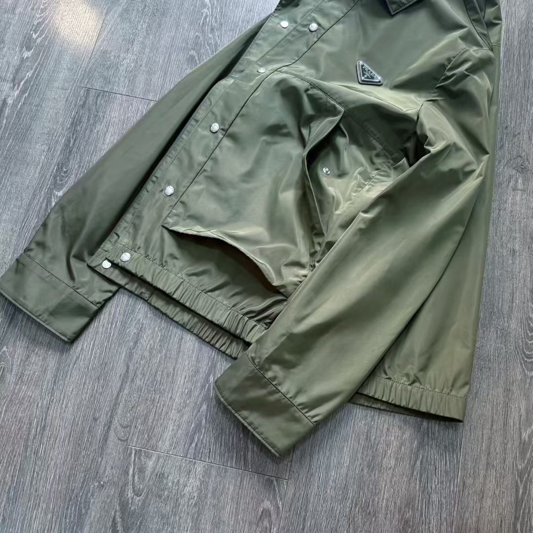 Prada Re-Nylon Jacket in Black/Green/Red, Size S/M/L/XL/XXL