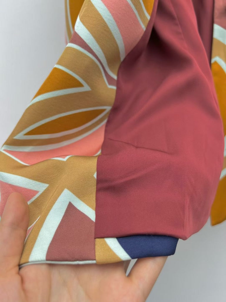 Alexis Solari Abstract Twill Blazer in Maroon, Size XS/S/M/L
