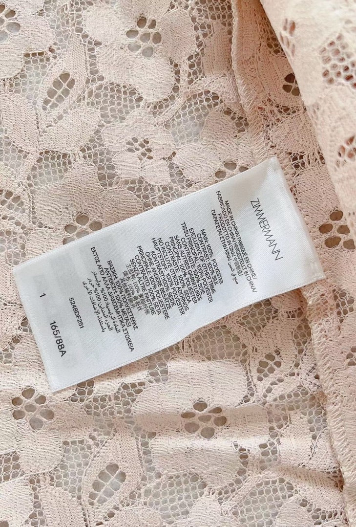 Zimmermann Lace Utility Shirtdress in Beige, Size AU 2