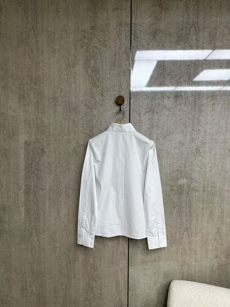 Prada Women White Cotton Poplin Dress Shirt, Size FR 36/38/40/42