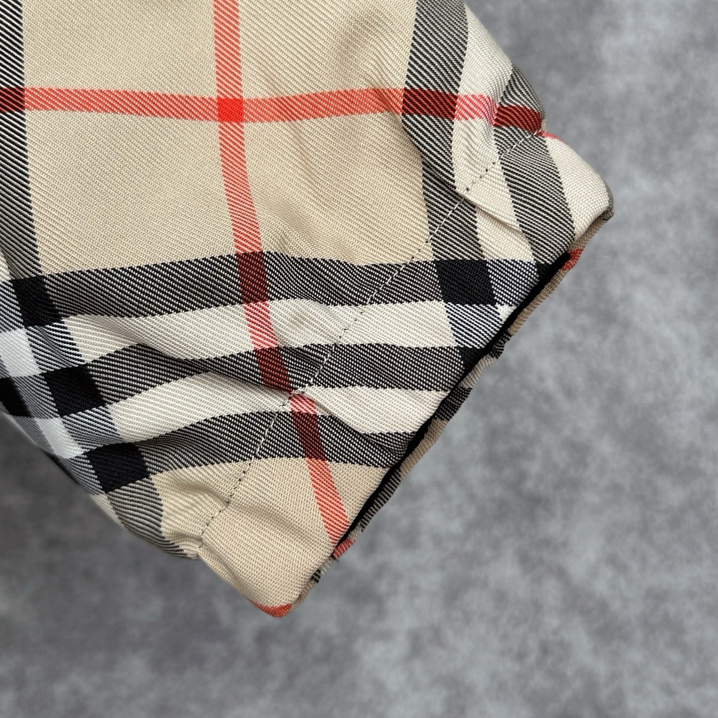 Burberry Reversible Check Jacket in Beige/Blue/Gray, Size XS/S/M/L