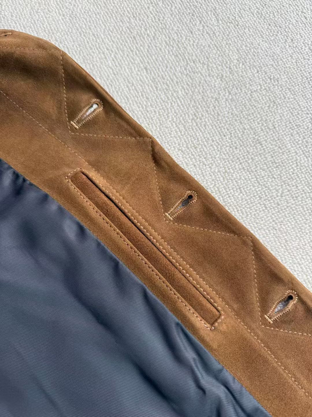 Saint Laurent Suede Leather Jacket, Size 46/48/50/52/54/56