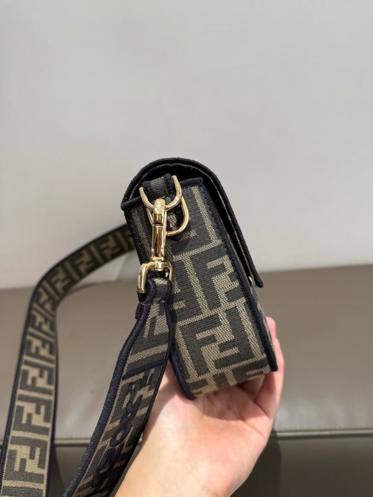 Fendi Medium Size Baguette Fabric Brown