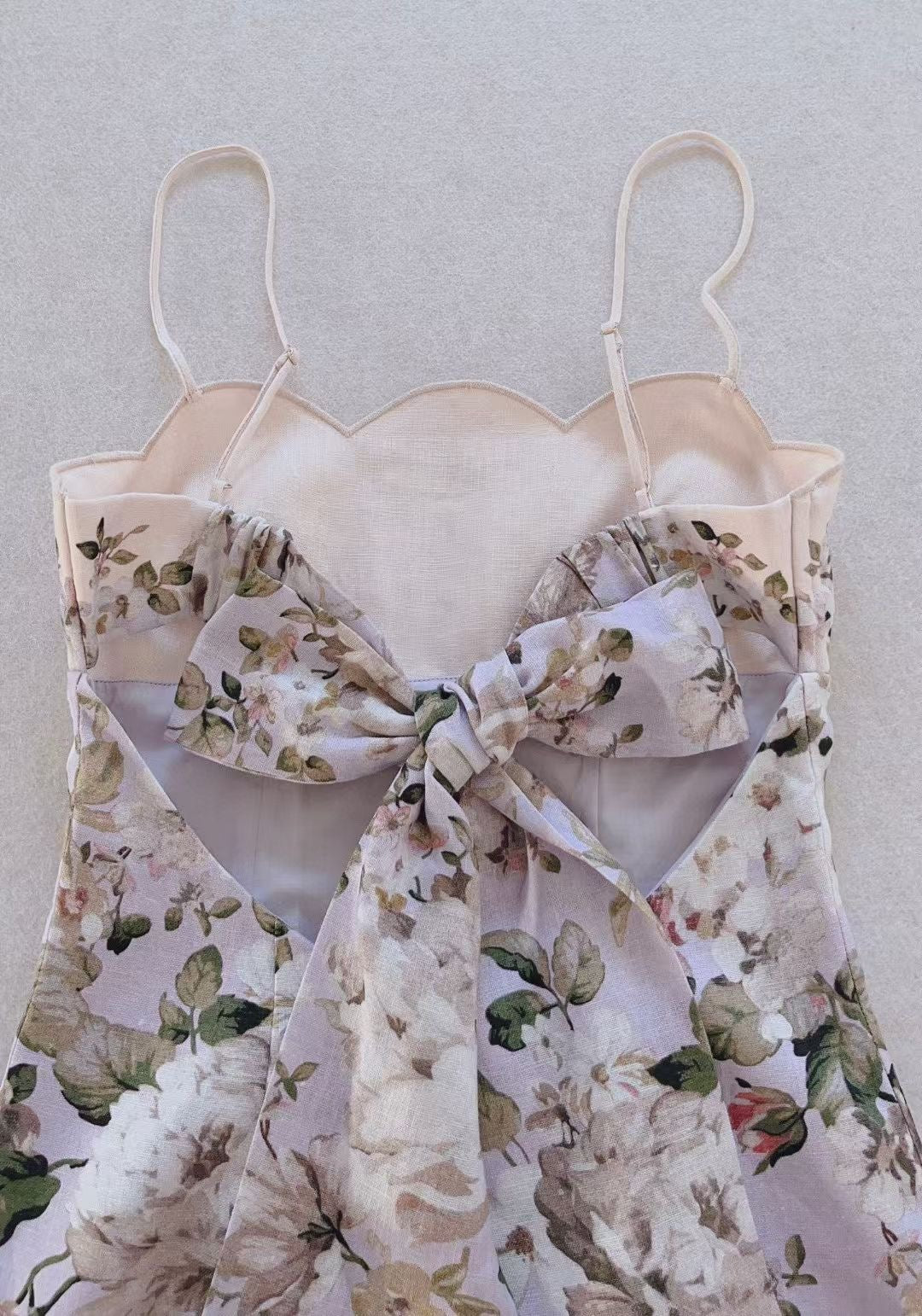 Zimmermann Floral Linen Midi Dress, Size AU 0/1