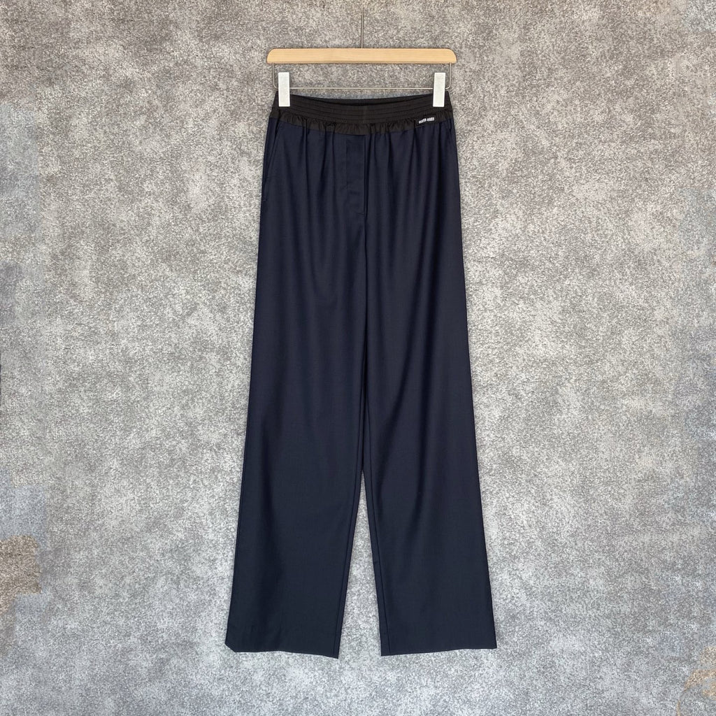 Miu Miu Navy Wool Pants, Size 36/38/40/42