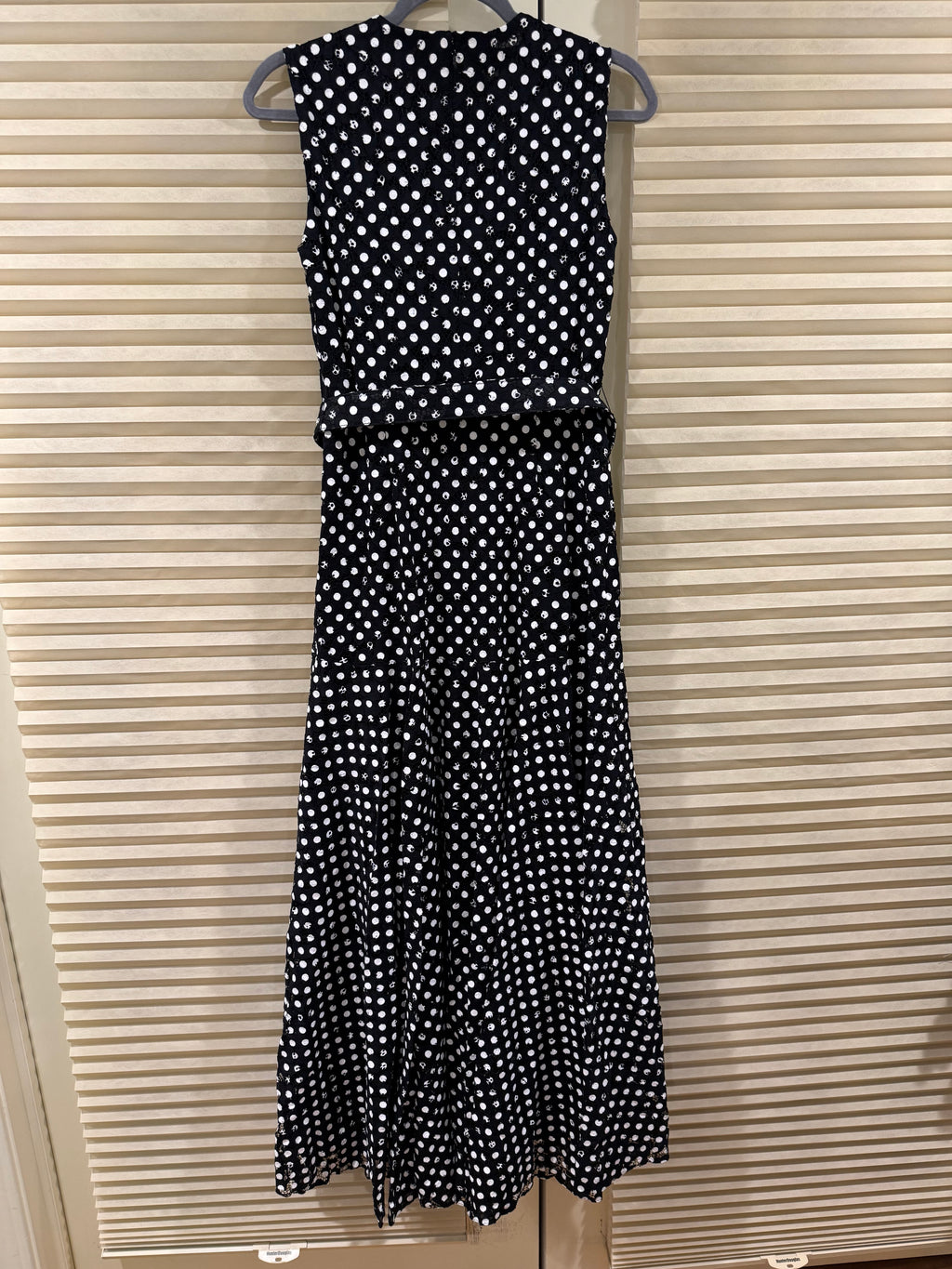 CH Carolina Herrera Polka Dot Belted Maxi Dress, Size US 4/6/8