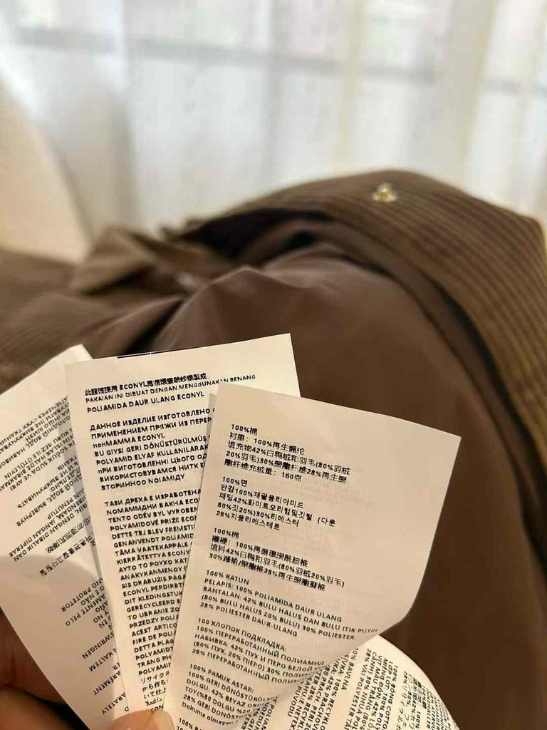 Miu Miu Medium-Weight Corduroy Down Jacket in Brown, Size 38/40
