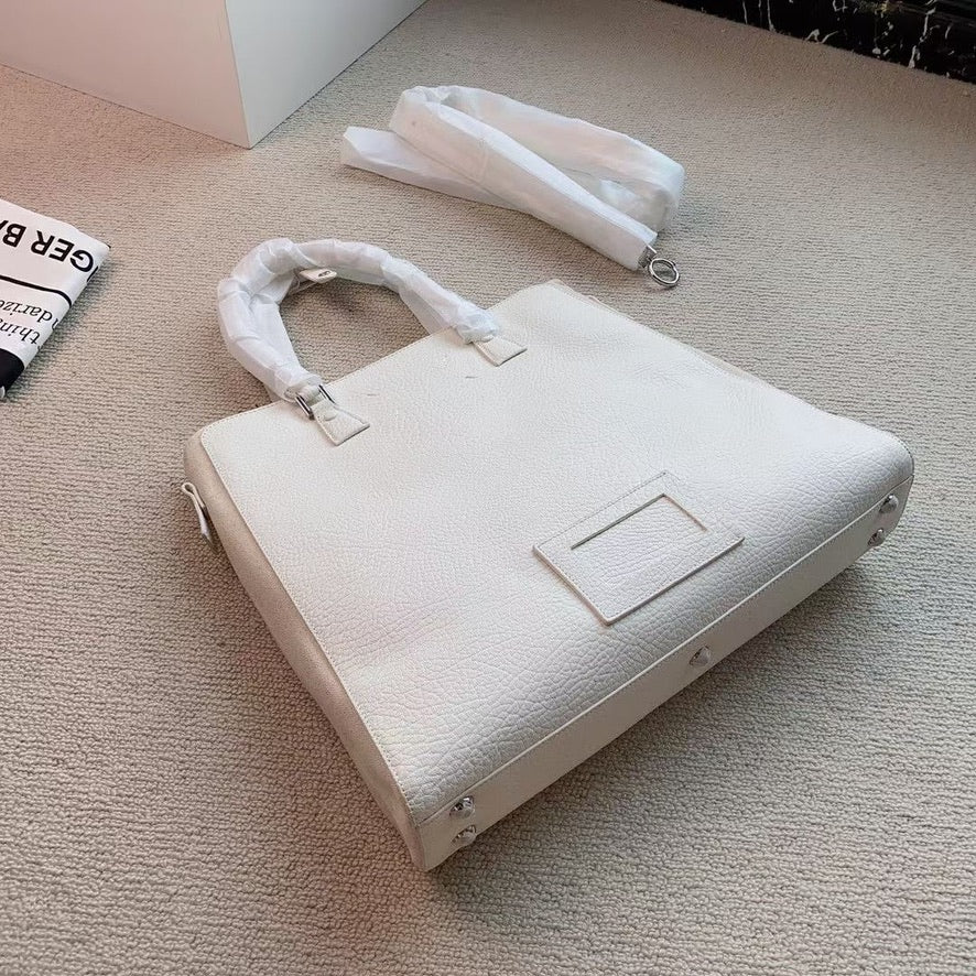 Maison Margiela 5AC Leather Backpack in White (14 x 12.5 x 4 in)