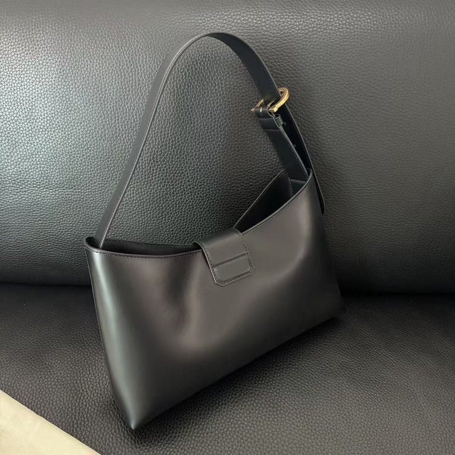 Ferragamo Trifolio Small Leather Shoulder Bag in Black