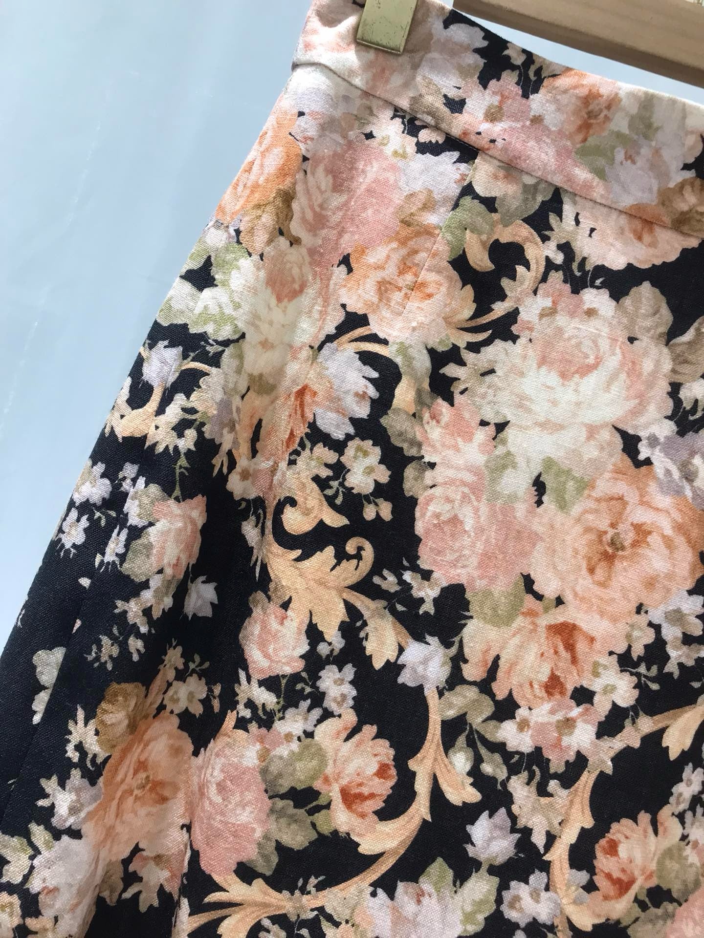 Zimmermann Floral Ramie Bouse & Midi Linen Skirt Set, Size AU 0/1/2/3