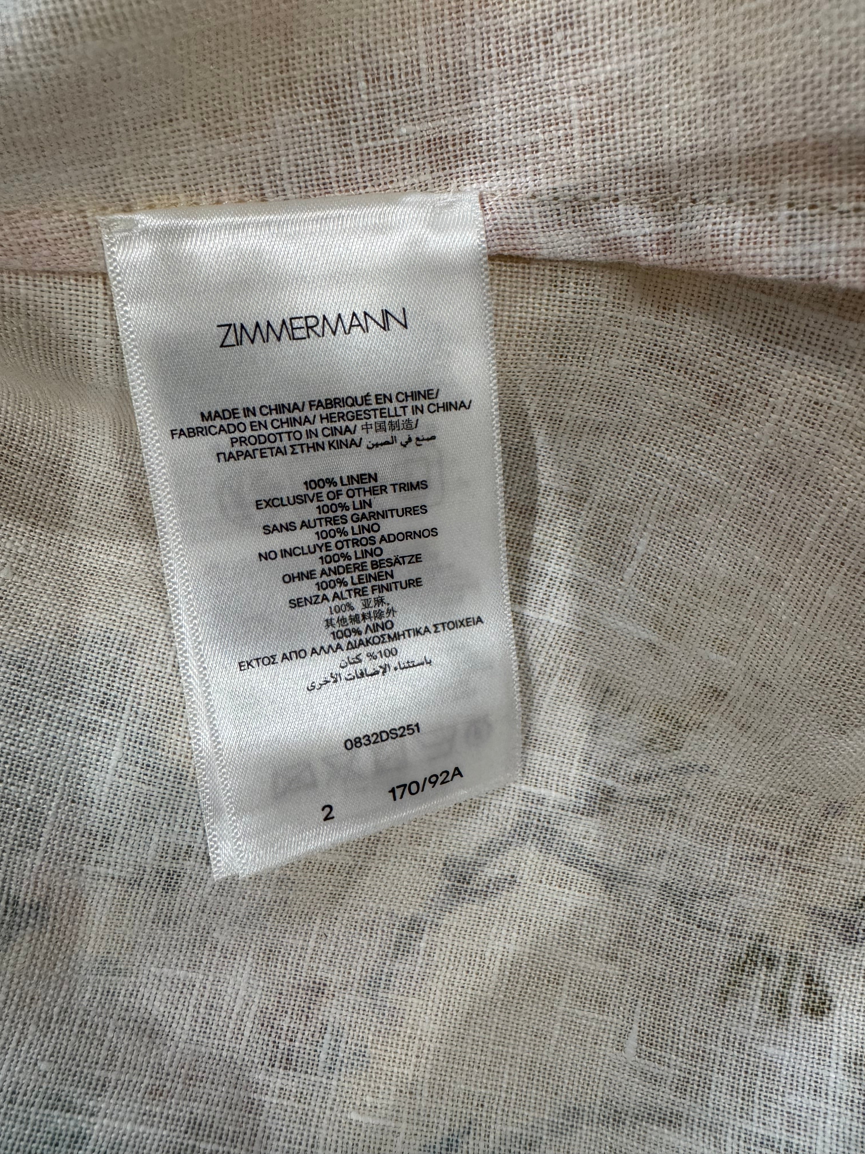 Zimmermann Floral Linen Midi Dress in Yellow, Size AU 0P/0/1/2/3