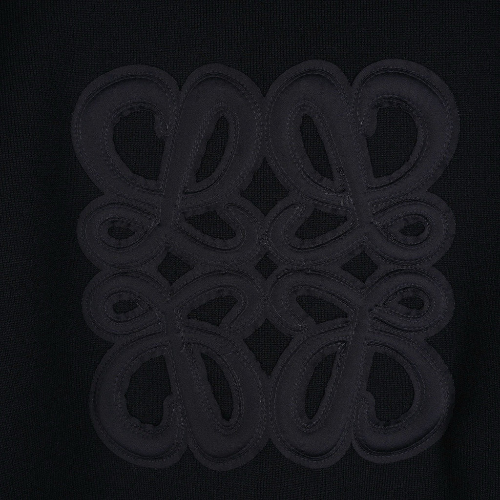 Loewe Wool Anagram Zip-Up Hoodie in White/Black, Size S/M/L