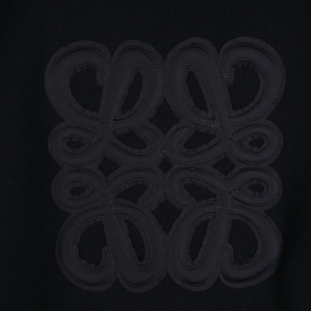 Loewe Wool Anagram Zip-Up Hoodie in White/Black, Size S/M/L