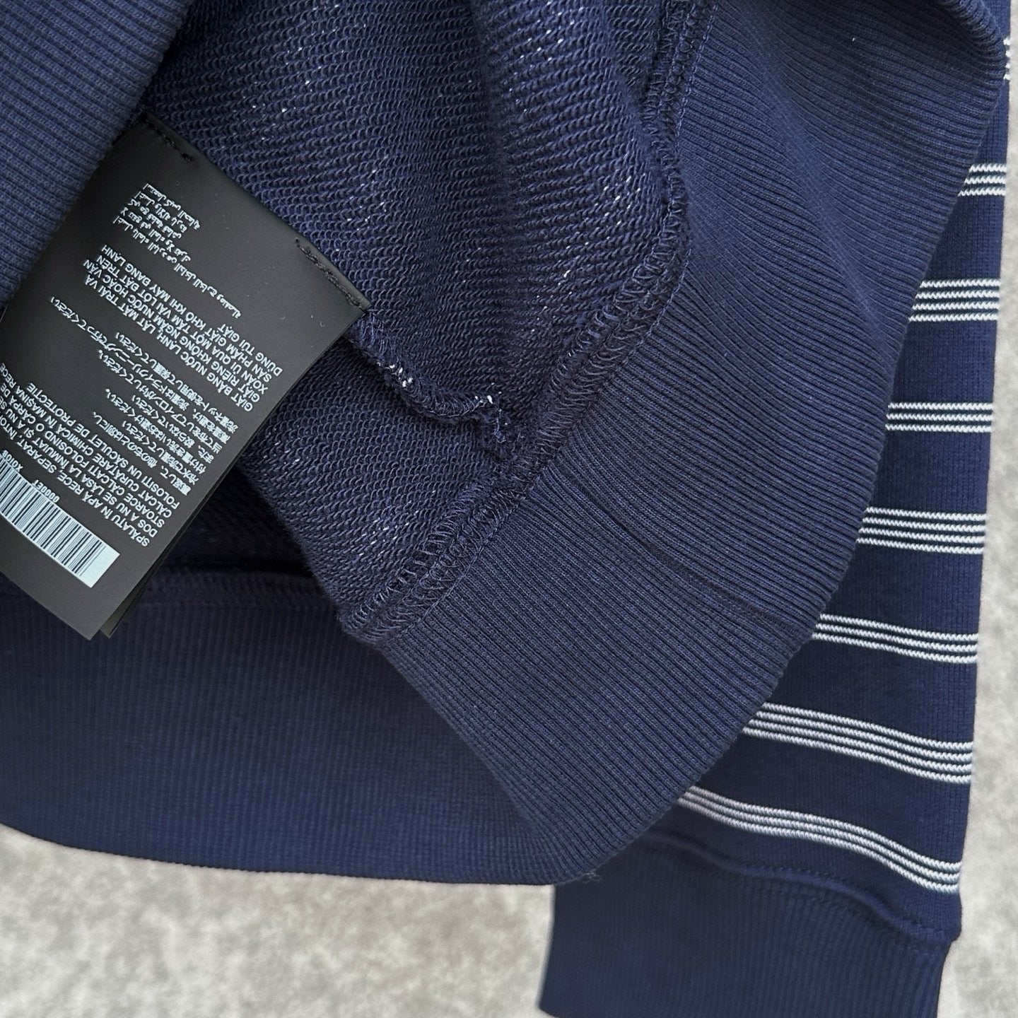 Miu Miu Blue/White Striped Zipper Shirt, Size S/M/L