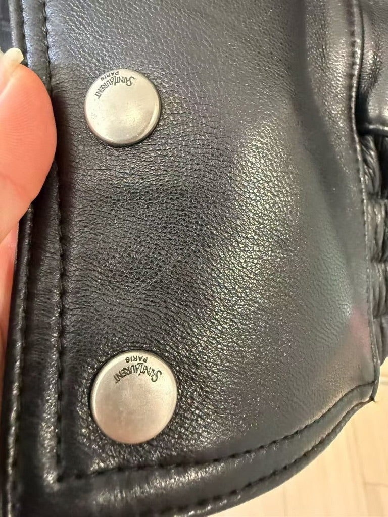 Saint Laurent Bomber Jacket in Grained Leather, Size 36/38/40