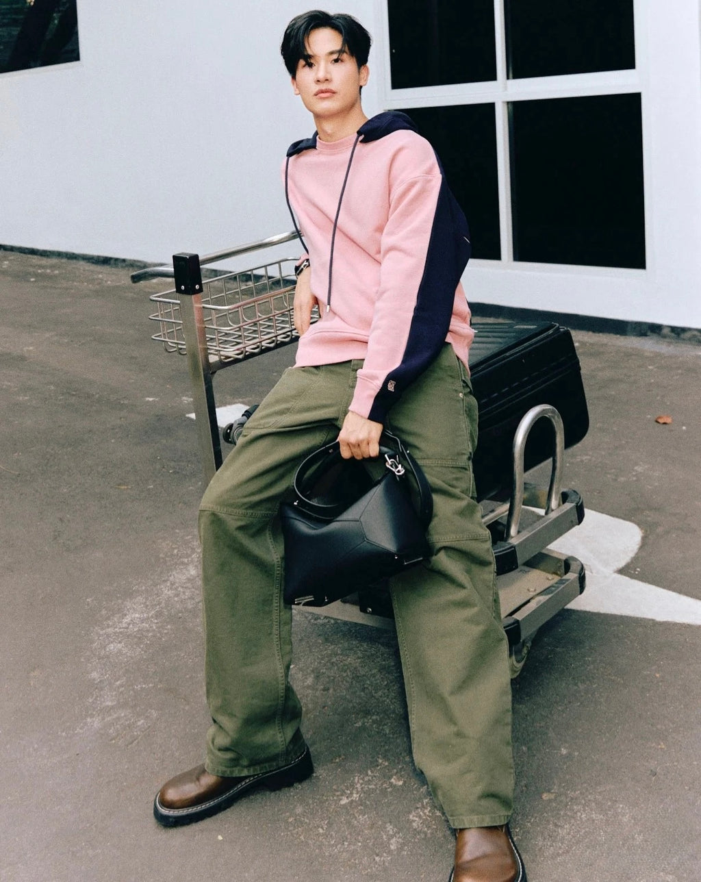 Loewe Hoodie in Pink/Green, Size S/M/L/XL