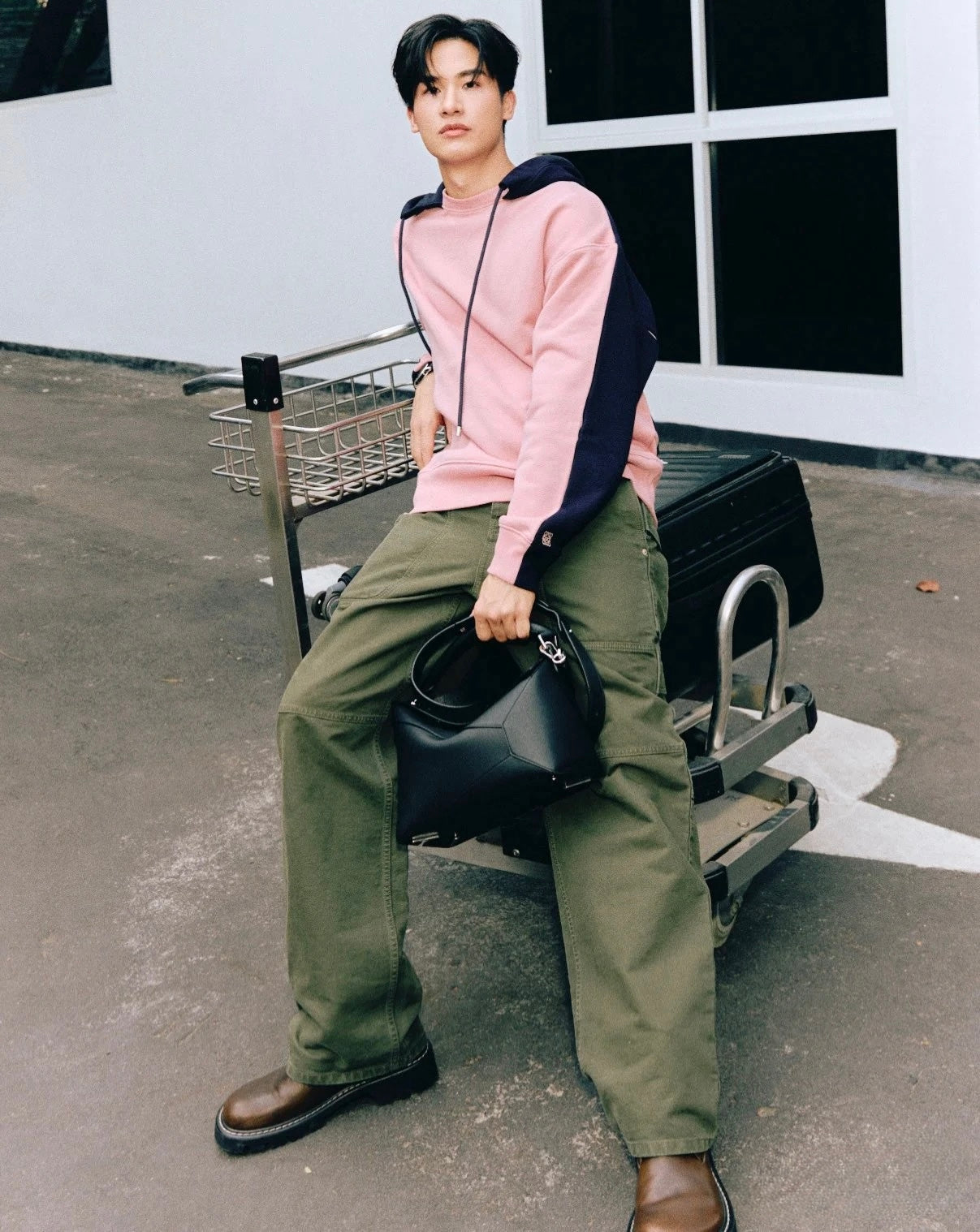 Loewe Hoodie in Pink/Green, Size S/M/L/XL