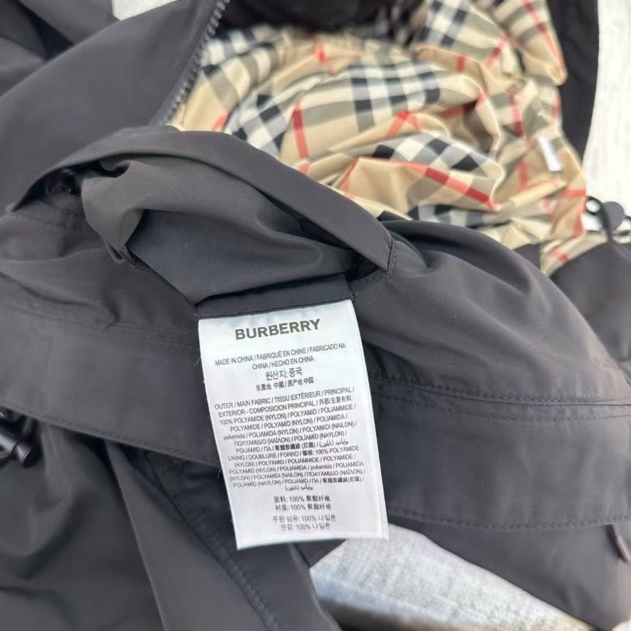 Burberry EKD Zip-Up Lightweight Hooded Parka, Size US 2/4/6/8