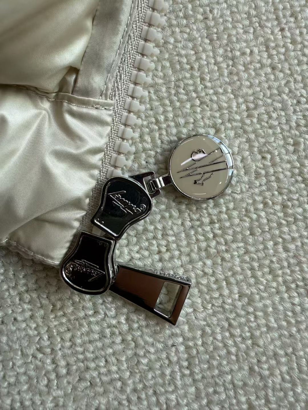 Moncler Igelong Hooded Long Down Jacket in Beige, Size 0/1/2/3