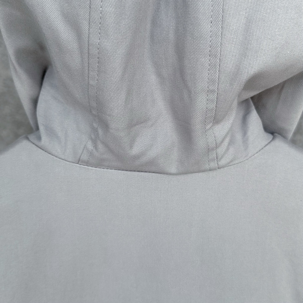Loewe Cropped Hooded Embroidered Cotton-Twill Jackt in Gray, Size 34/36/38/40