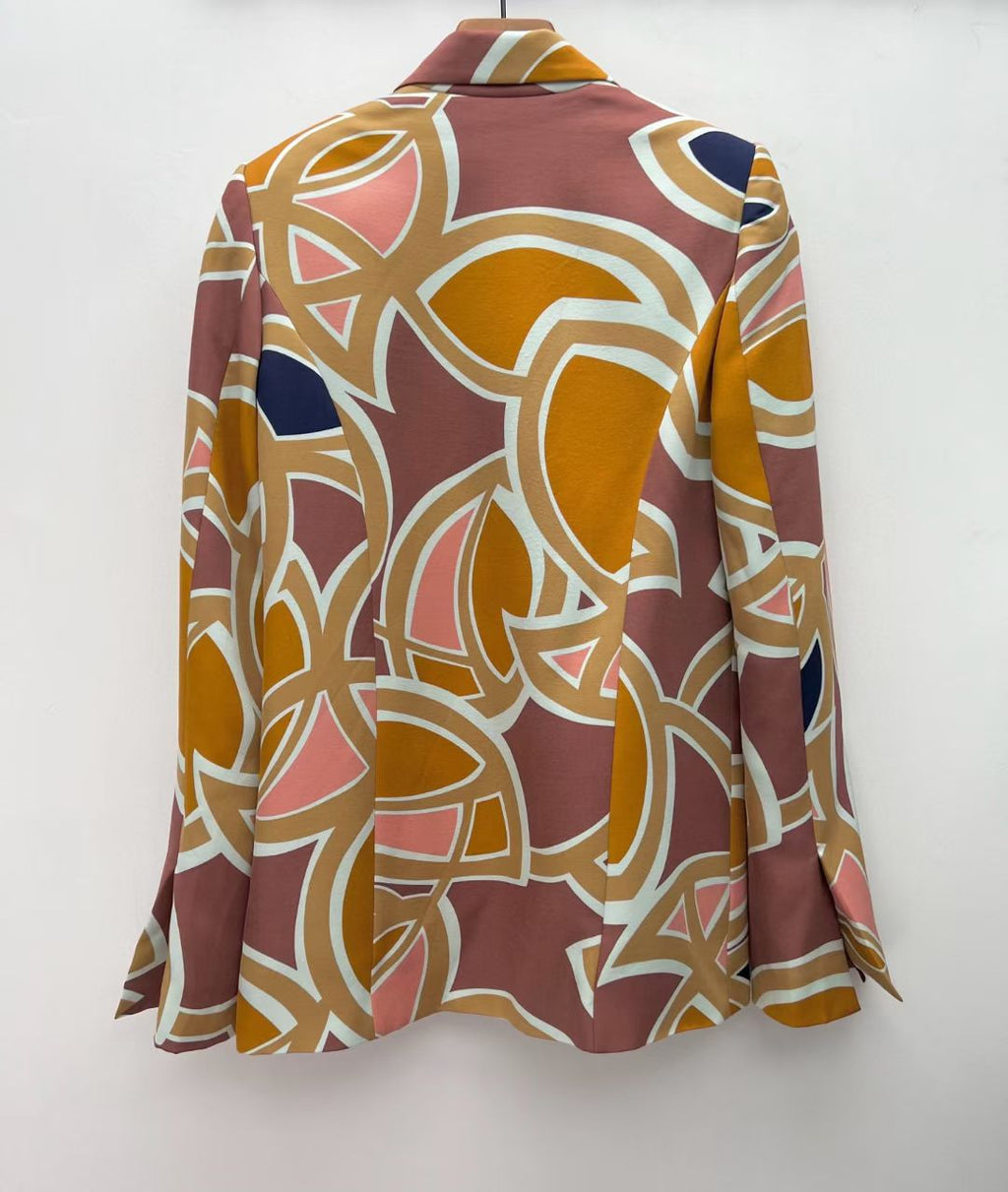 Alexis Solari Abstract Twill Blazer in Maroon, Size XS/S/M/L