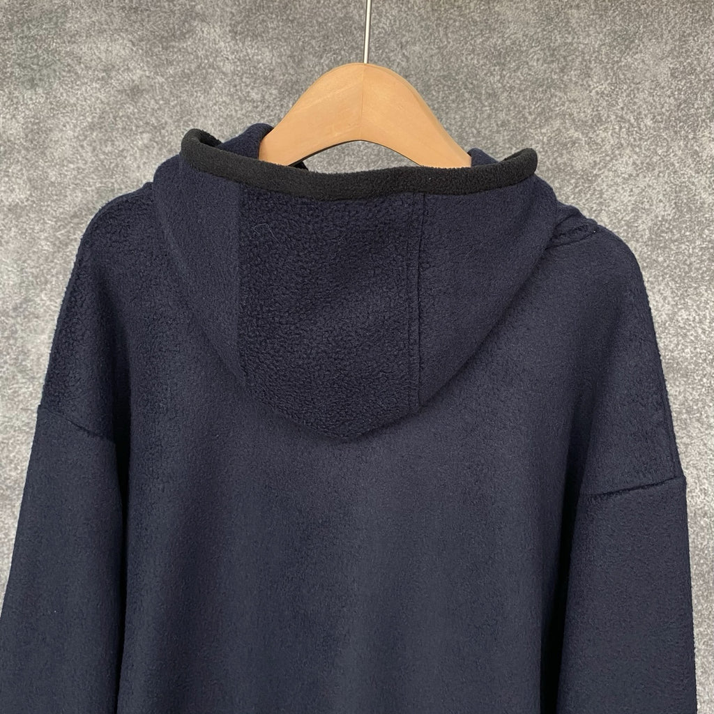 Miu Miu Cotton Fleece Zipper Hoodie in Navy, Size XS/S/M