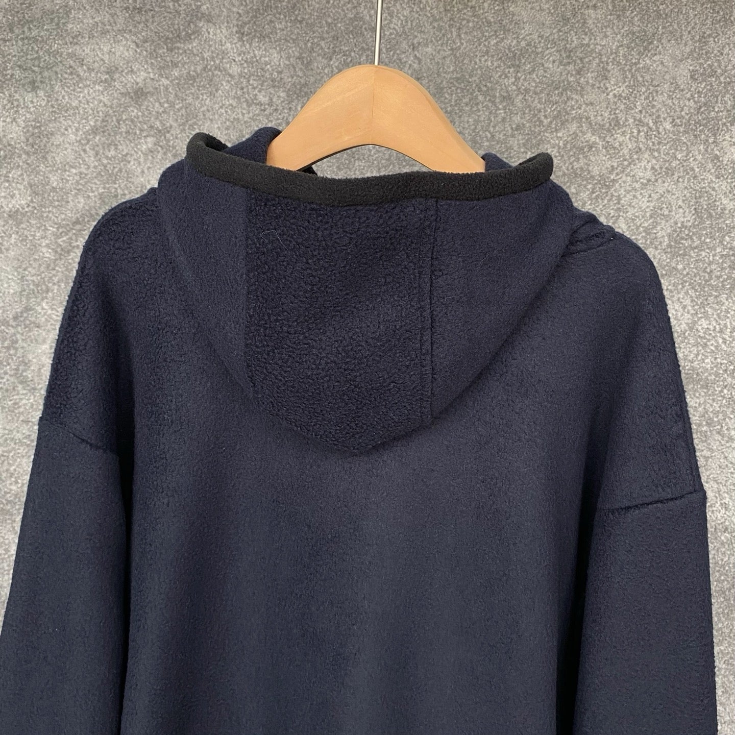 Miu Miu Cotton Fleece Zipper Hoodie in Navy, Size XS/S/M