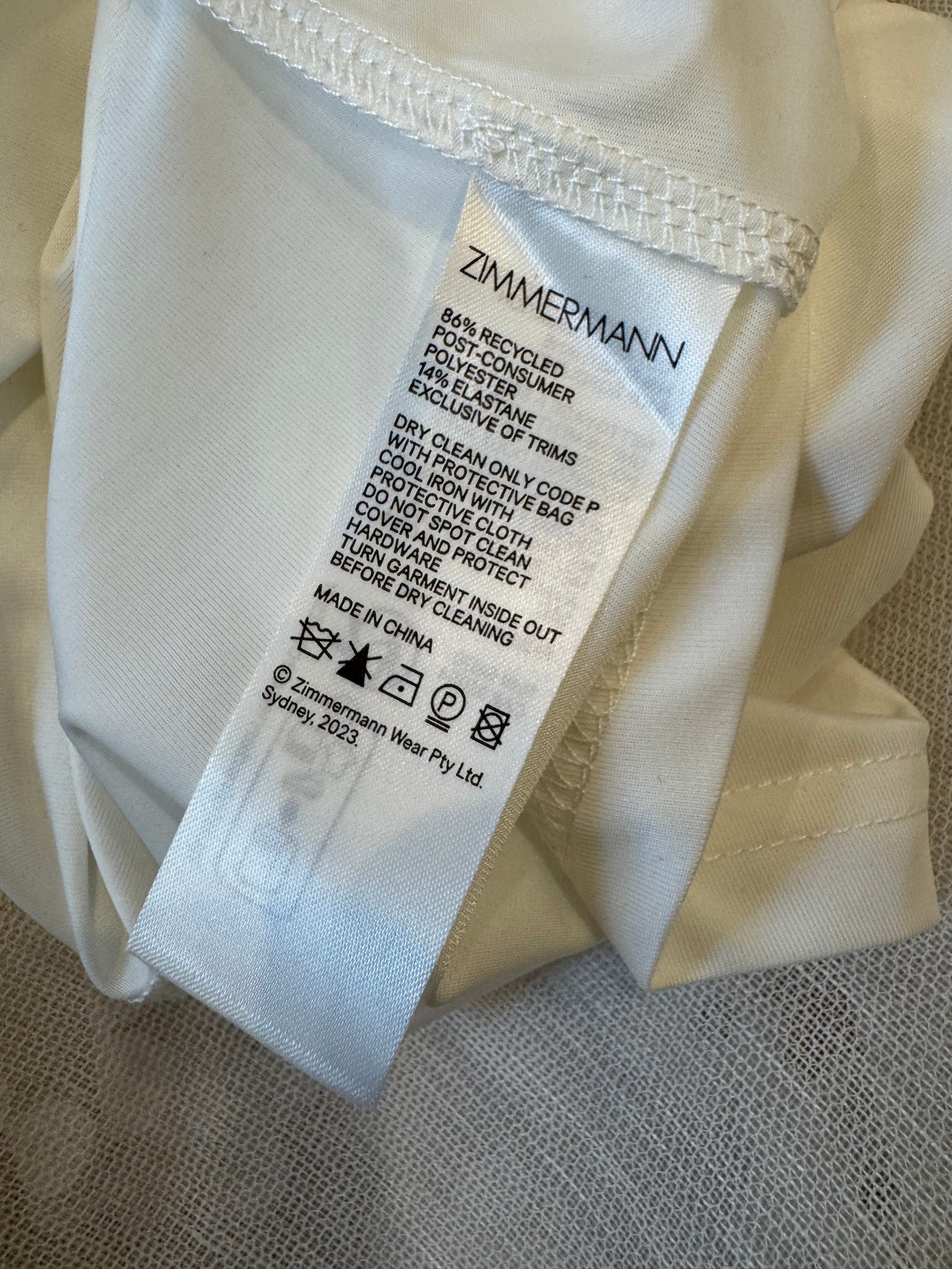 Zimmermann Floral Silk/Linen Blend Belted Minidress, Size AU 1