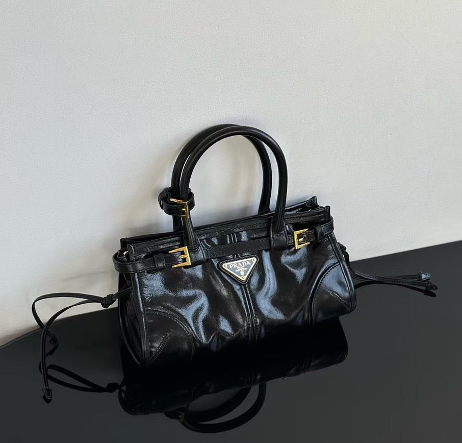 Prada Bonnie Small Leather Shoulder Bag (14 x 26 x 12 cm)