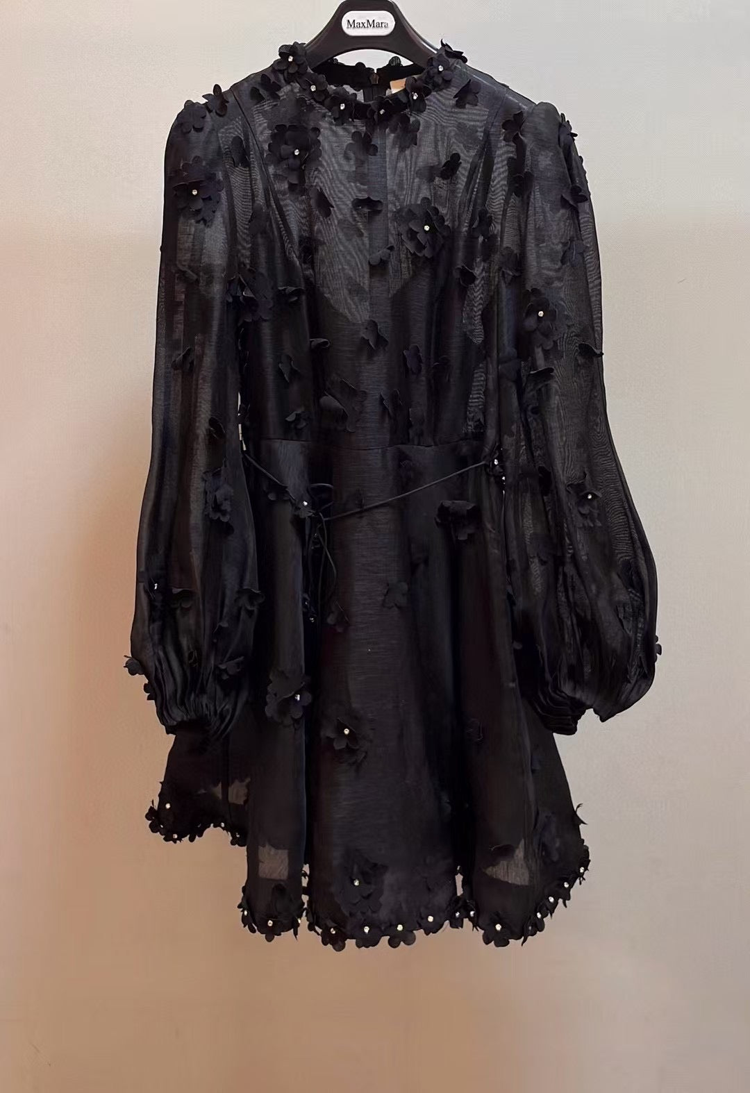 Zimmermann Floral Silk/Linen Blend Belted Midi Dress, Size AU 0
